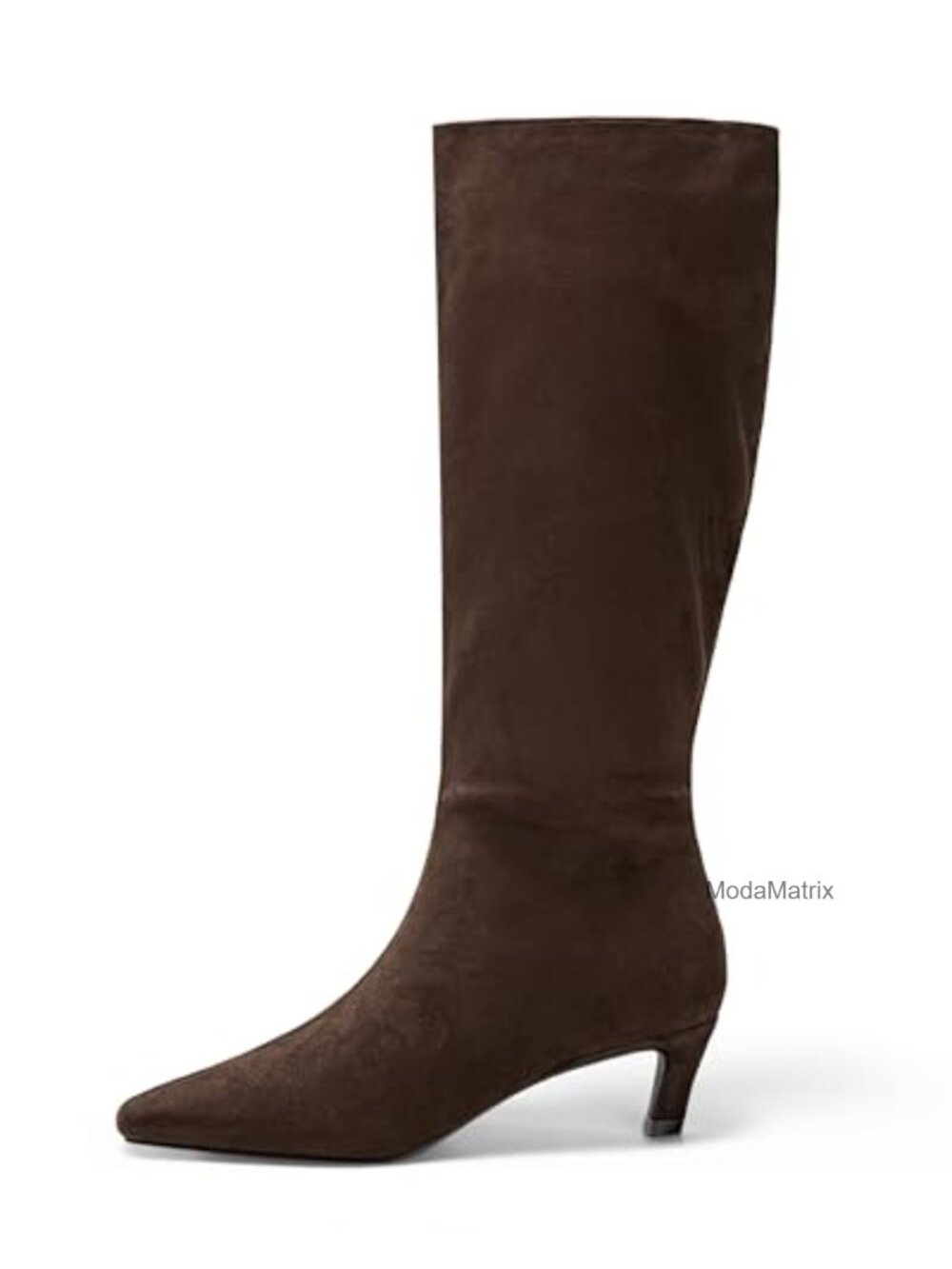 Knee High Boots Square Toe Kitten Heel Faux Suede Tall Dressy Fall